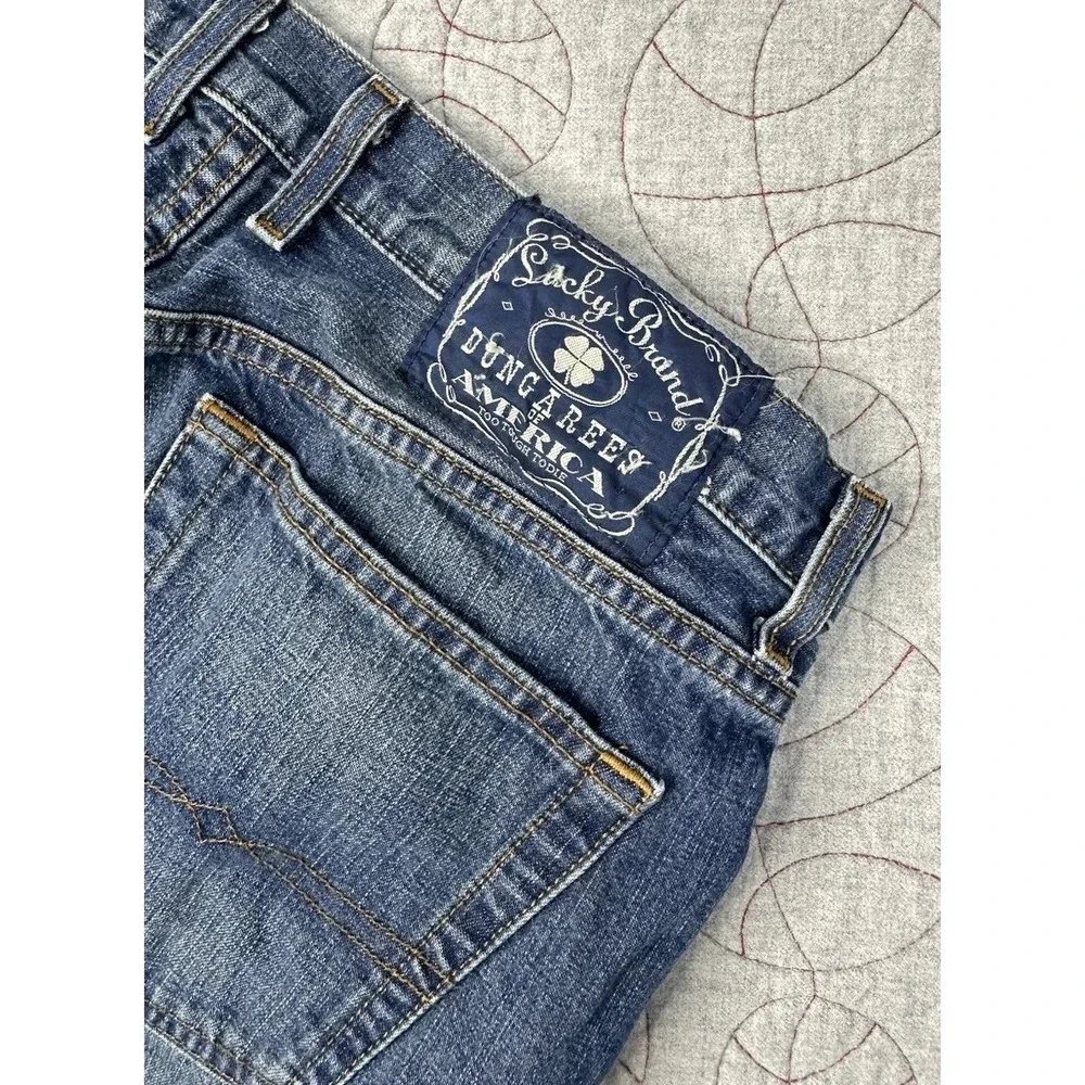 Vintage Lucky Brand Dungarees Jeans Mens‎ 34 Blue Classic Fit Short Length